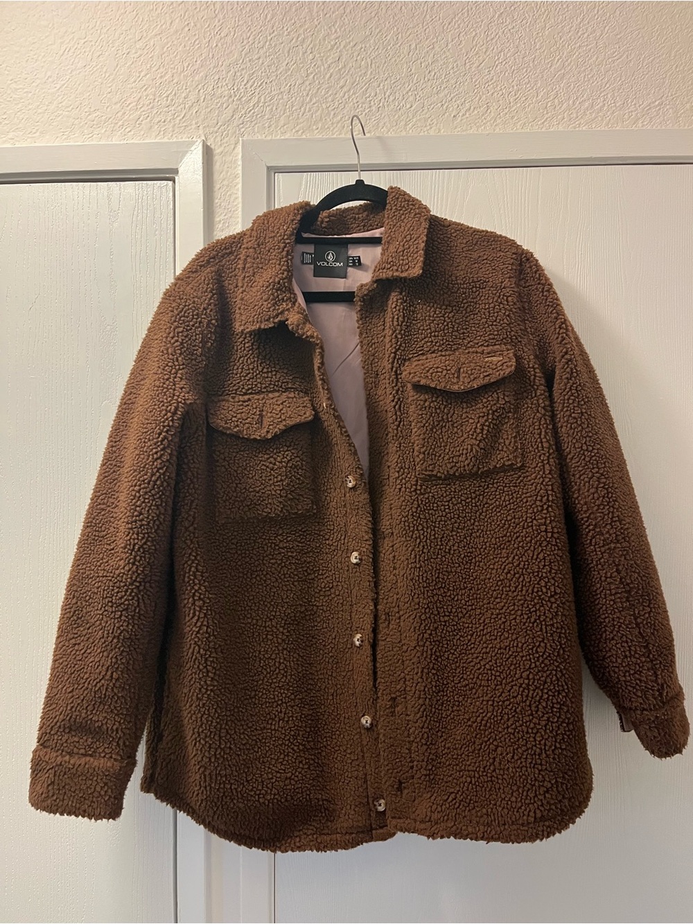 Volcom Brown Sherpa Shirt Jacket
